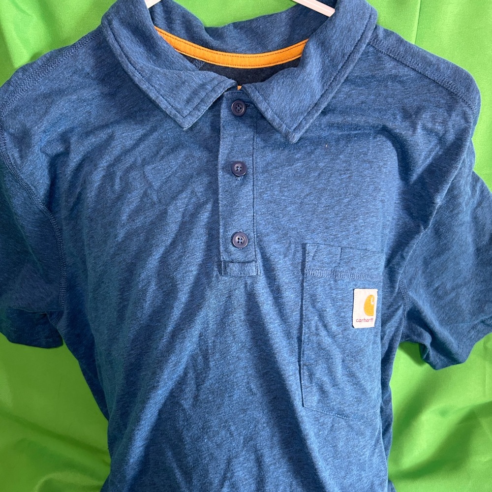 Navy Blue Carhartt Workwear Style Oversized Polo